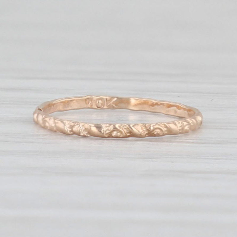 Antique Floral Baby Ring 10k Yellow Gold Small Baby Size Band Keepsake