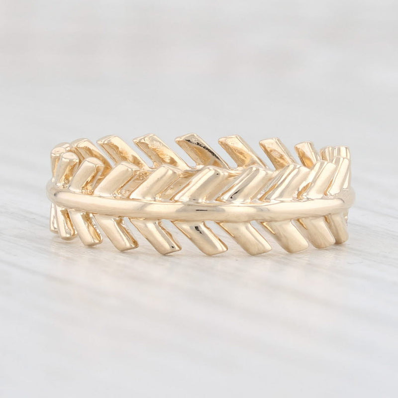 New Diamond Laurel Wreath Ring 14k Yellow Gold Size 6.75 Stackable Band Floral