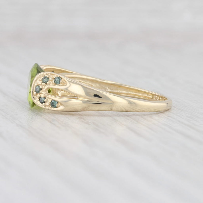 2.65ctw Peridot Diamond Ring 14k Yellow Gold Size 10.25 Oval Solitaire