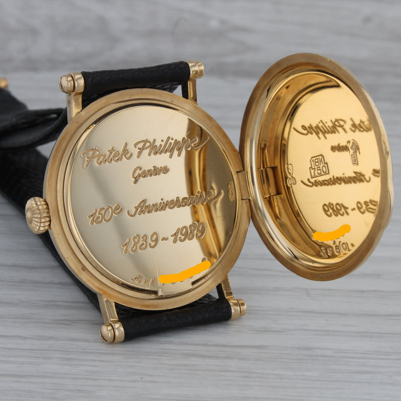 Dark Gray Patek Philippe 3960 Watch 18k Gold 150th Anniversary Calatrava Officer Serviced