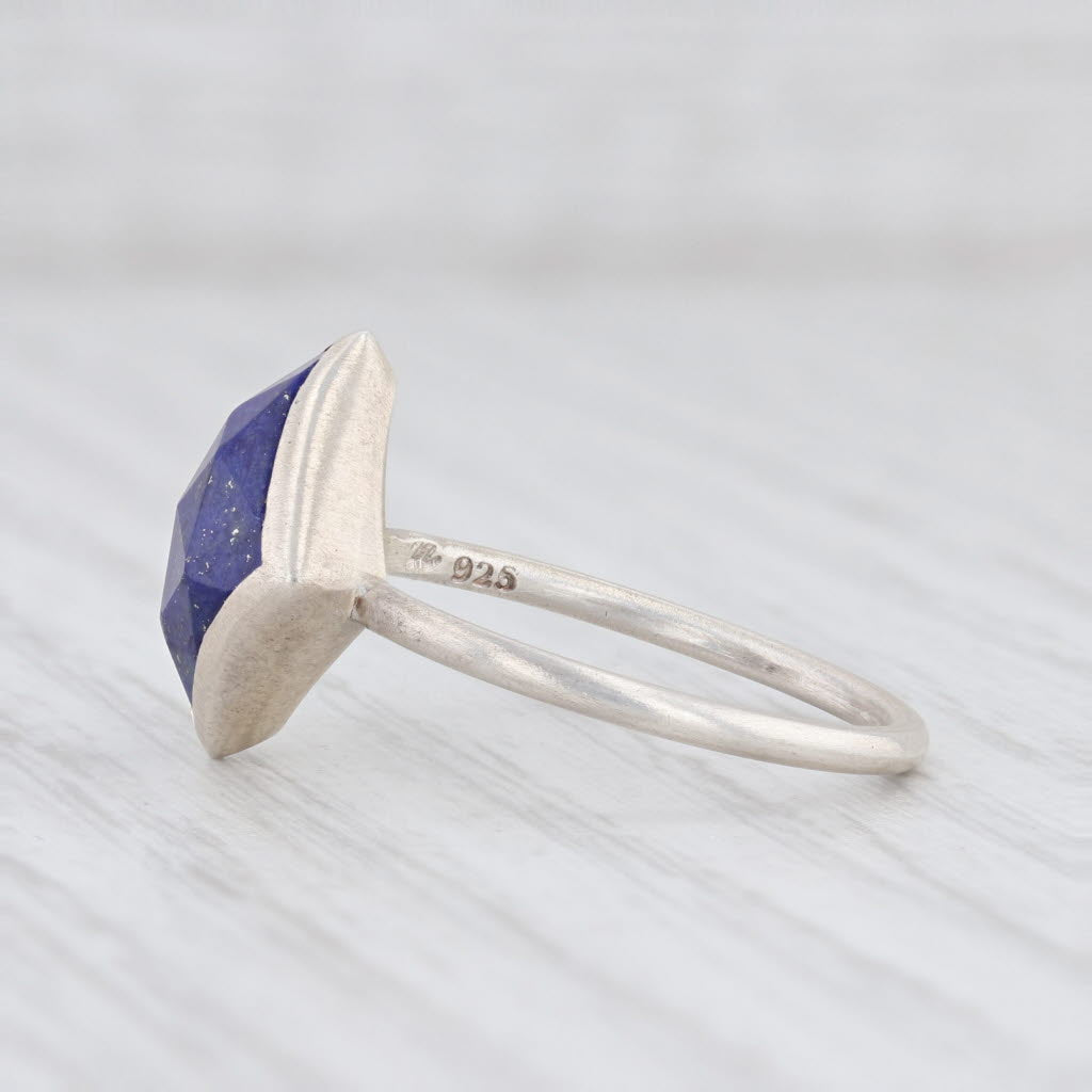 Light Gray New Nina Nguyen Blue Lapis Lazuli Ring Spirit Sterling Silver Sz 7.25 Solitaire