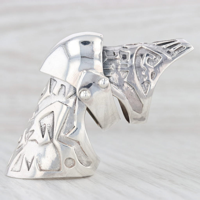 Coat of Armor Knuckle Ring Sterling Silver Articulating Statement Moving Parts