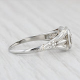 Art Deco 0.33ct Diamond Solitaire Engagement Ring 18k White Gold Size 7.25