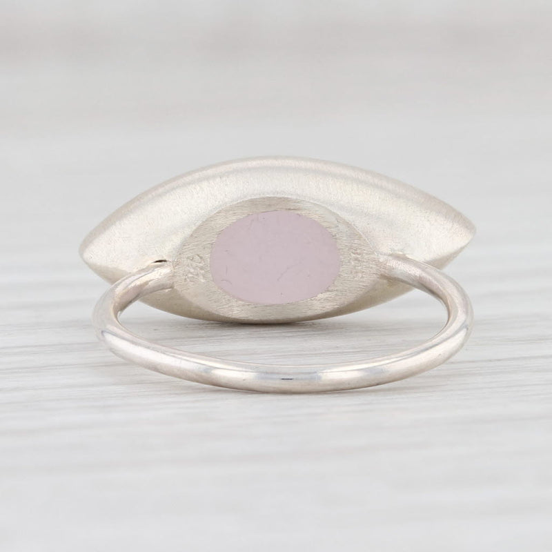 New Nina Nguyen Ring Druzy Pink White Quartz Size 7 Sterling Silver Statement