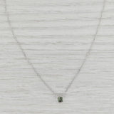 New Custom 0.41ct Green Alexandrite Pendant Necklace 14k White Gold 16"