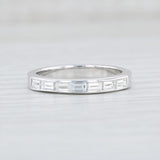 Light Gray 0.70ctw Baguette Diamond Wedding Band 18k White Gold Size 7 Ring