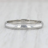 Light Gray Art Deco Floral Band 14k White Gold Size 7.5 Wedding Stackable Ring