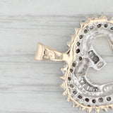 Light Gray 0.36ctw Diamond Cluster Open Heart Pendant 10k Yellow White Gold