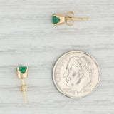0.70ctw Round Green Emerald Stud Earrings 14k Yellow Gold May Birthstone