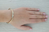 0.90ctw Diamond Oval Bangle Bracelet 14k Yellow Gold 6.75" Hinged