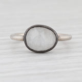 Light Gray New Nina Nguyen White Moonstone Ring Sterling Silver Size 7 Solitaire