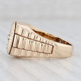 0.45ctw Diamond Cluster Ring 14k Yellow Gold Beveled Band Size 7.75