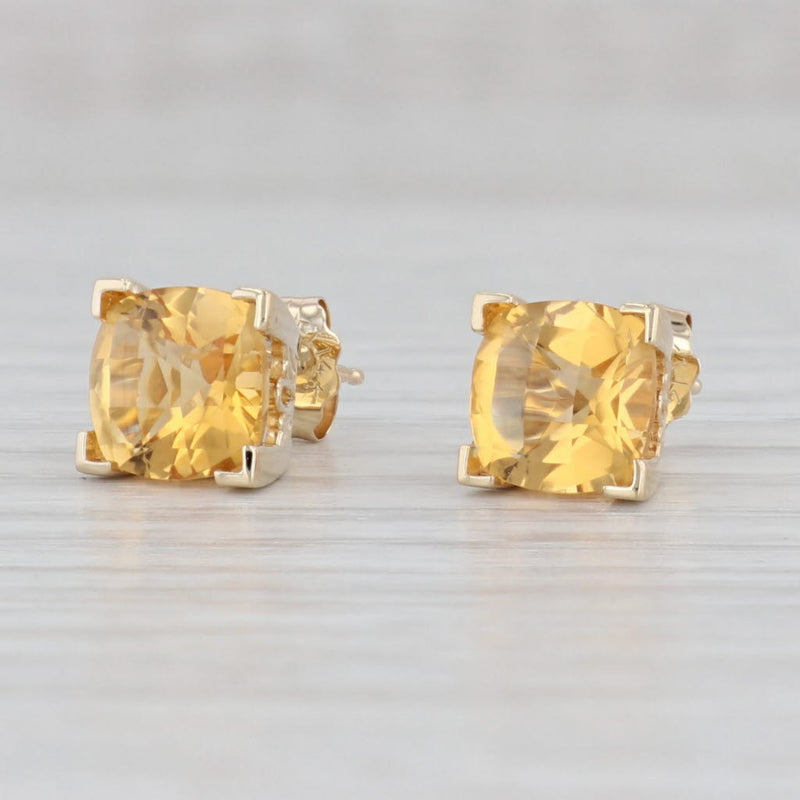 2.40ctw Orange Citrine Stud Earrings 14k Yellow Gold November Birthstone