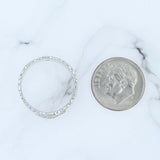 New Diamond Cutout Wide Ring Sterling Silver Size 6.75 Interlocking Band