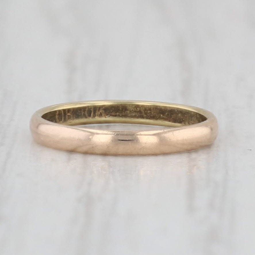 Light Gray Vintage Baby Ring 10k Yellow Gold Small Size Band Keepsake