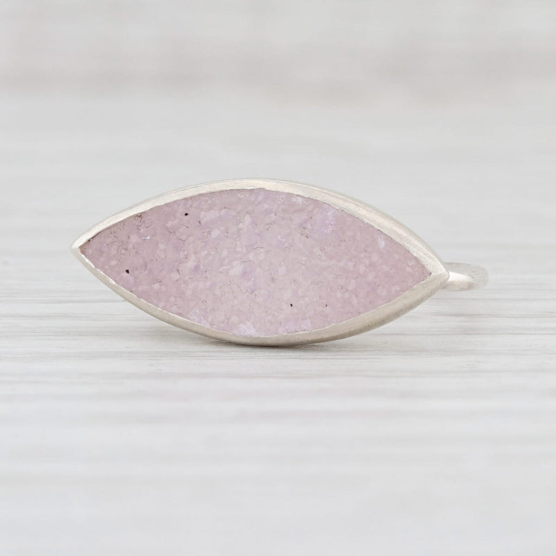 New Nina Nguyen Ring Druzy Pink White Quartz Size 7 Sterling Silver Statement