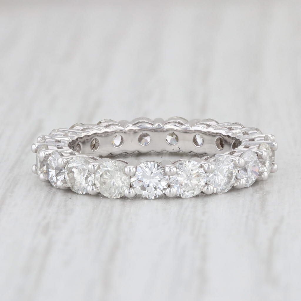 Light Gray New 2.25ctw Diamond Eternity Band 14k White Gold Size 6 Stackable Wedding Ring