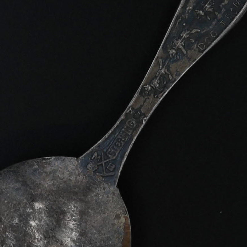 Black Antique Skagway Alaska Souvenir Spoon Sterling Silver 4” Mayer Bros