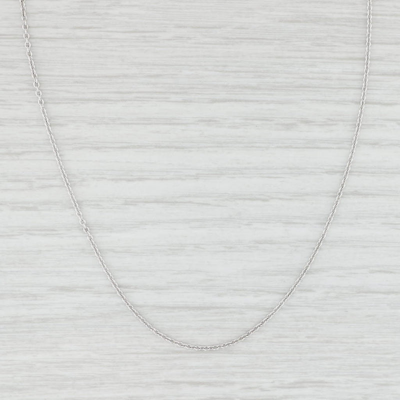 Light Gray 18" Cable Chain Necklace 14k White Gold 1mm