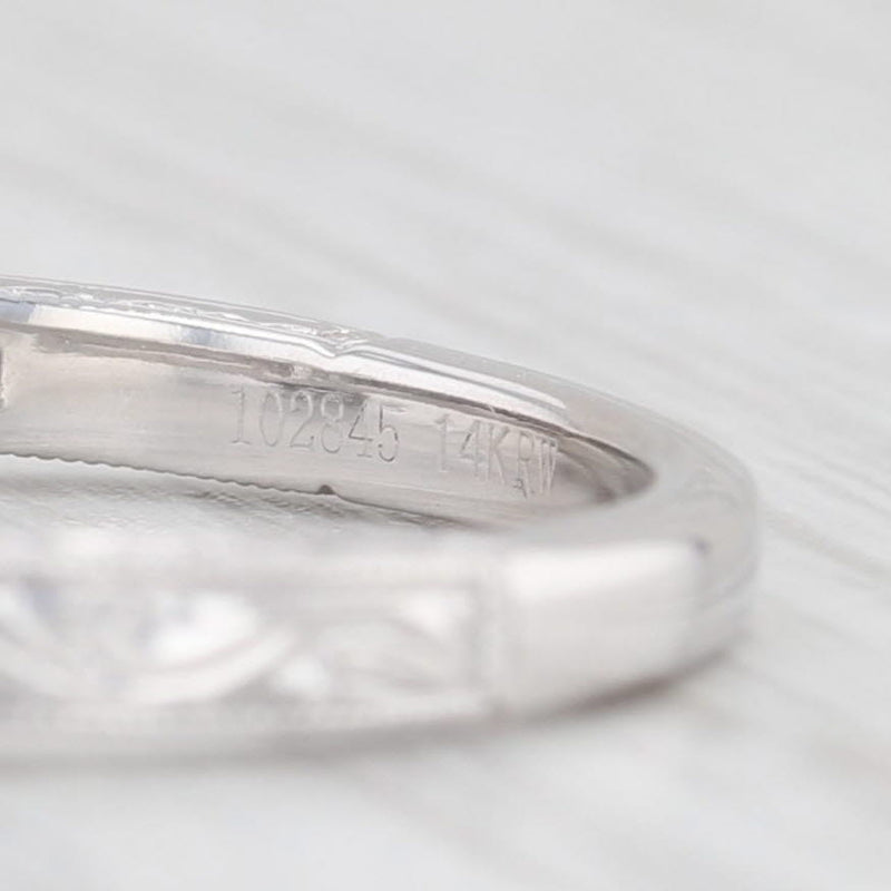 Light Gray Leo 0.59ct Princess Diamond Engagement Ring 14k White Gold Size 8 Romance IGI