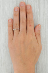 New 0.12ctw Diamond Ring 14k White Gold Size 5.75 Stackable Wedding Band