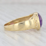 2.54ctw Cushion Amethyst Solitaire Ring 18k Yellow Gold Size 7.5 Diamond Accents