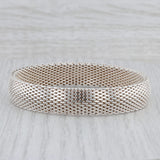 Gray Mesh Chain Bracelet Sterling Silver 925 7.5" 12.3mm Pull Over Statement