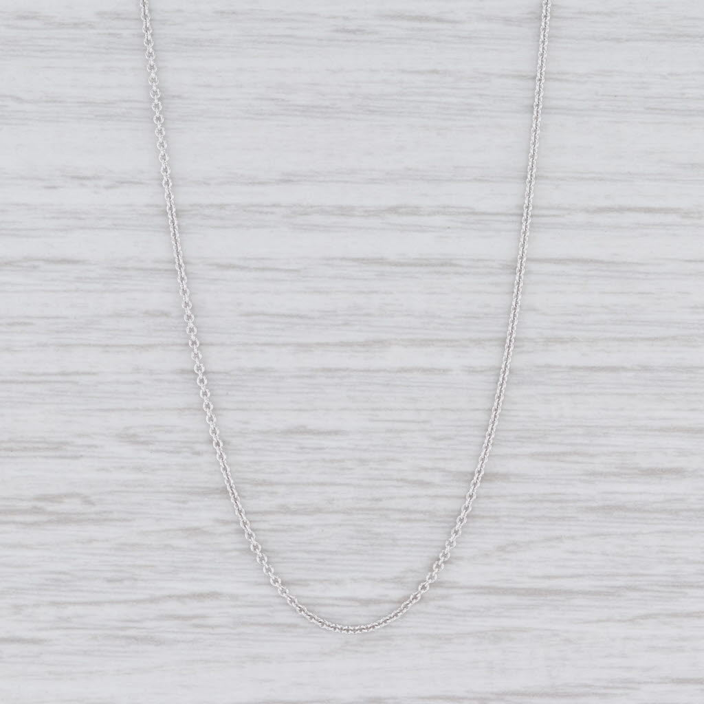 Light Gray New Round Cable Chain Necklace 14k White Gold 18-20" 1mm Adjustable