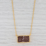 Light Gray New Nina Nguyen Sand Druzy Quartz Pendant Necklace 16-18" Sterling Gold Vermeil