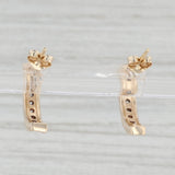 Light Gray 0.16ctw Diamond Journey Earrings 14k Yellow Gold Pierced Drops