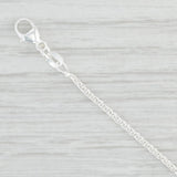 Light Gray New Spiga Wheat Chain Necklace Sterling Silver 24" 1.1mm Italy 925 Lobster Clasp