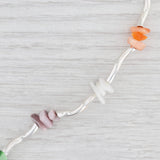 New Multi Color Glass Bead Bracelet Sterling Silver 7.25” Toggle Clasp Statement