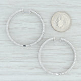 Light Gray 2.50ctw Diamond Inside Out Hoop Earrings 18k White Gold 32.8mm Pierced Women's