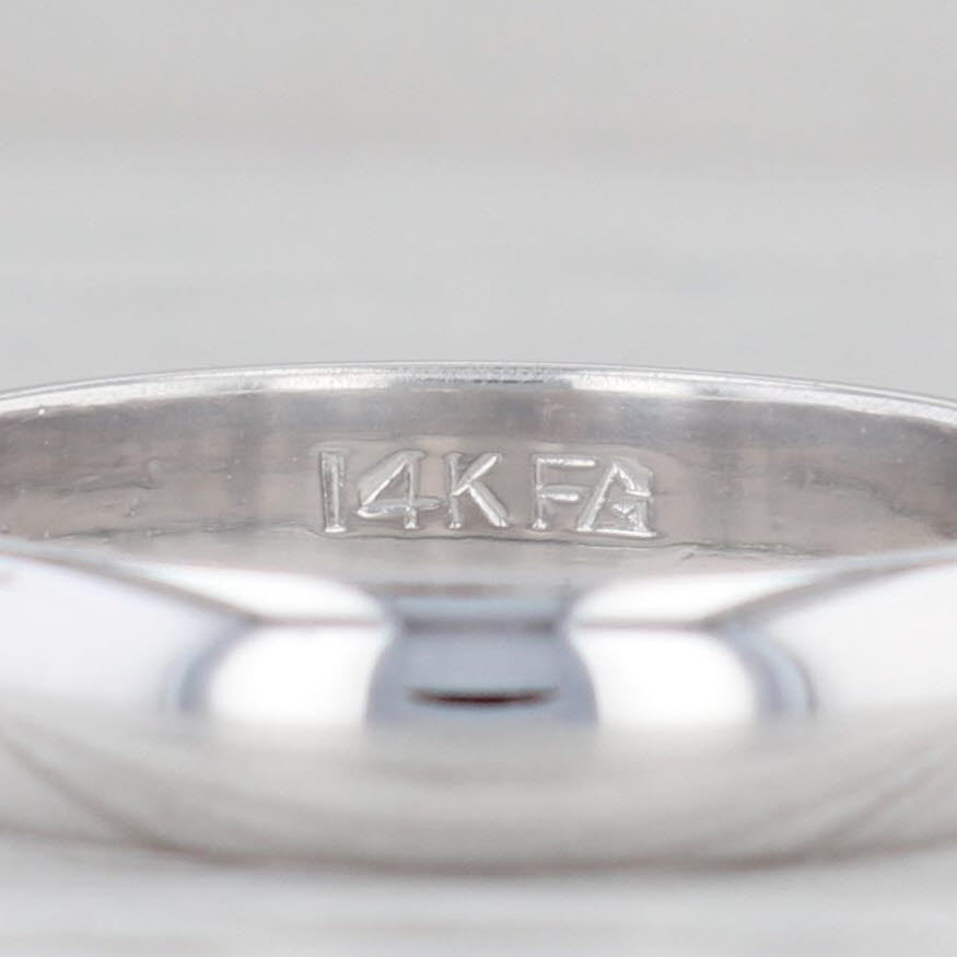 Gray Classic Men's Wedding Band 14k White Gold Size 10.5 Ring