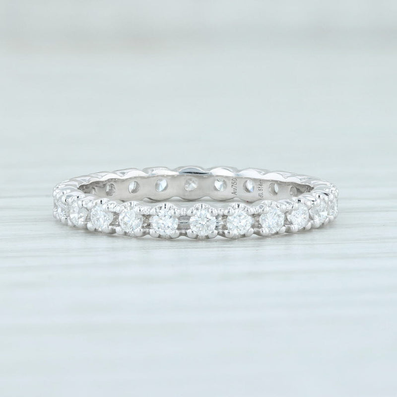 Light Gray New 0.51ctw Diamond Eternity Ring 18k White Gold Size 5.5 Wedding Stackable Band