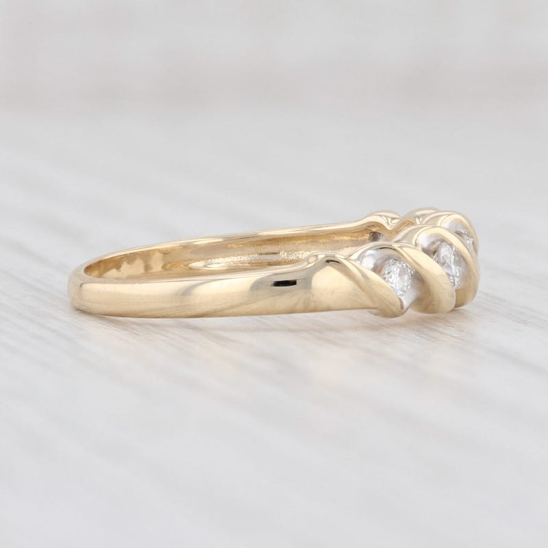Women’s 0.20ctw Diamond Wedding Band 14k Yellow Gold Size 7 Stackable Ring