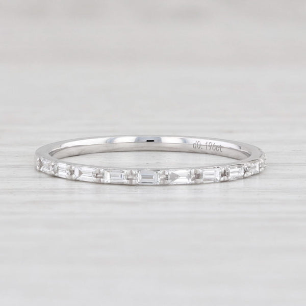 Light Gray New 0.19ctw Diamond Band 14k White Gold Size 6.5 Wedding Stackable Ring