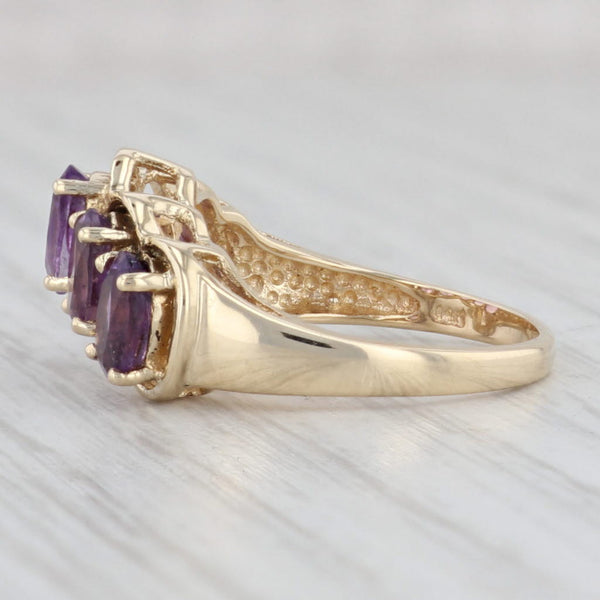Light Gray Contoured 2.10ctw Amethyst Ring 14k Yellow Gold Size 6.25 Stackable