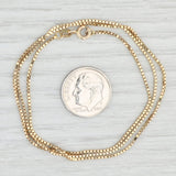 18" 1.2mm Box Chain Necklace 14k Yellow Gold Italian