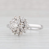 Light Gray 0.35ctw Tiered Diamond Cluster Engagement Ring 14k White Gold Size 7
