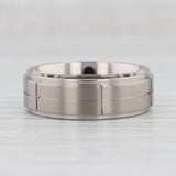 New Beveled Brushed Titanium Ring Wedding Band Size 12.75