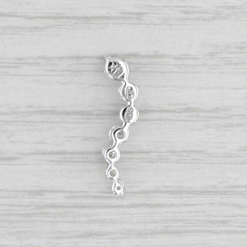 0.47ctw Diamond Tapering Journey Pendant 14k White Gold Floating Drop