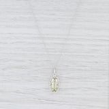 Light Gray Lemon Quartz Diamond Halo Pendant Necklace 14k White Gold 16.25"