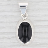 New Black Obsidian Lava Glass Pendant 925 Sterling Silver B12675