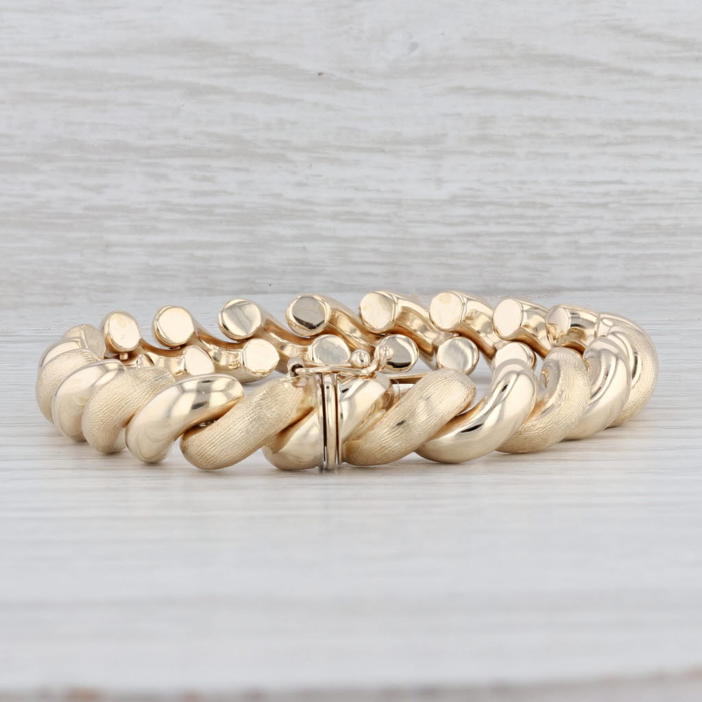 14k Yellow Gold Fancy Link Mens Bracelet - Arezzo Jewelers – Elmwood Park,  IL. – ITHANDLINK-1