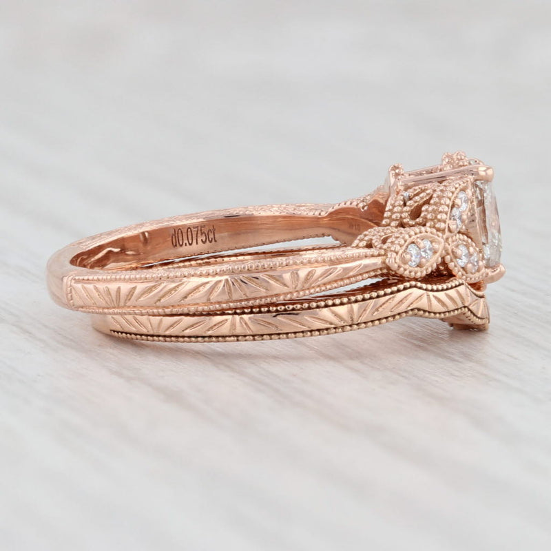 New 0.48ctw Marquise Diamond Engagement Ring Wedding Band Set 14k Rose Gold 6.5