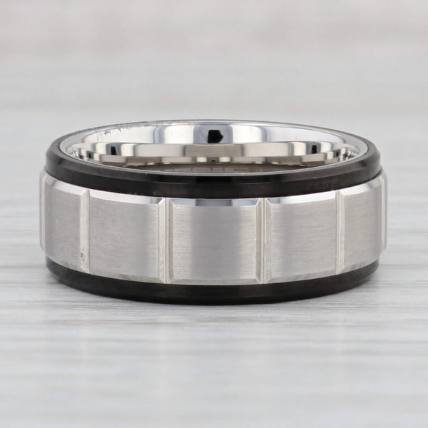 Gray New Beveled Brushed Tungsten Triton Men's Ring Size 10 Wedding Band