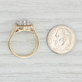 0.70ctw Diamond Cluster Halo Engagement Ring 14k Yellow Gold Size 5