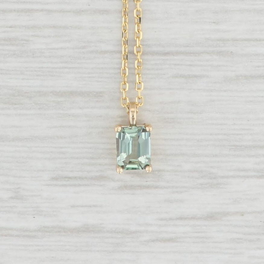 Light Gray New 0.33ct Green Alexandrite Pendant Necklace 14k Yellow Gold 16" Cable Chain