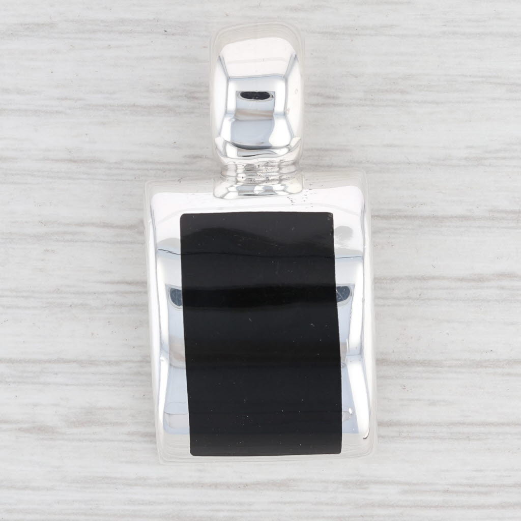 Light Gray New Black Resin Sterling Pendant Silver 925 Statement Mexico